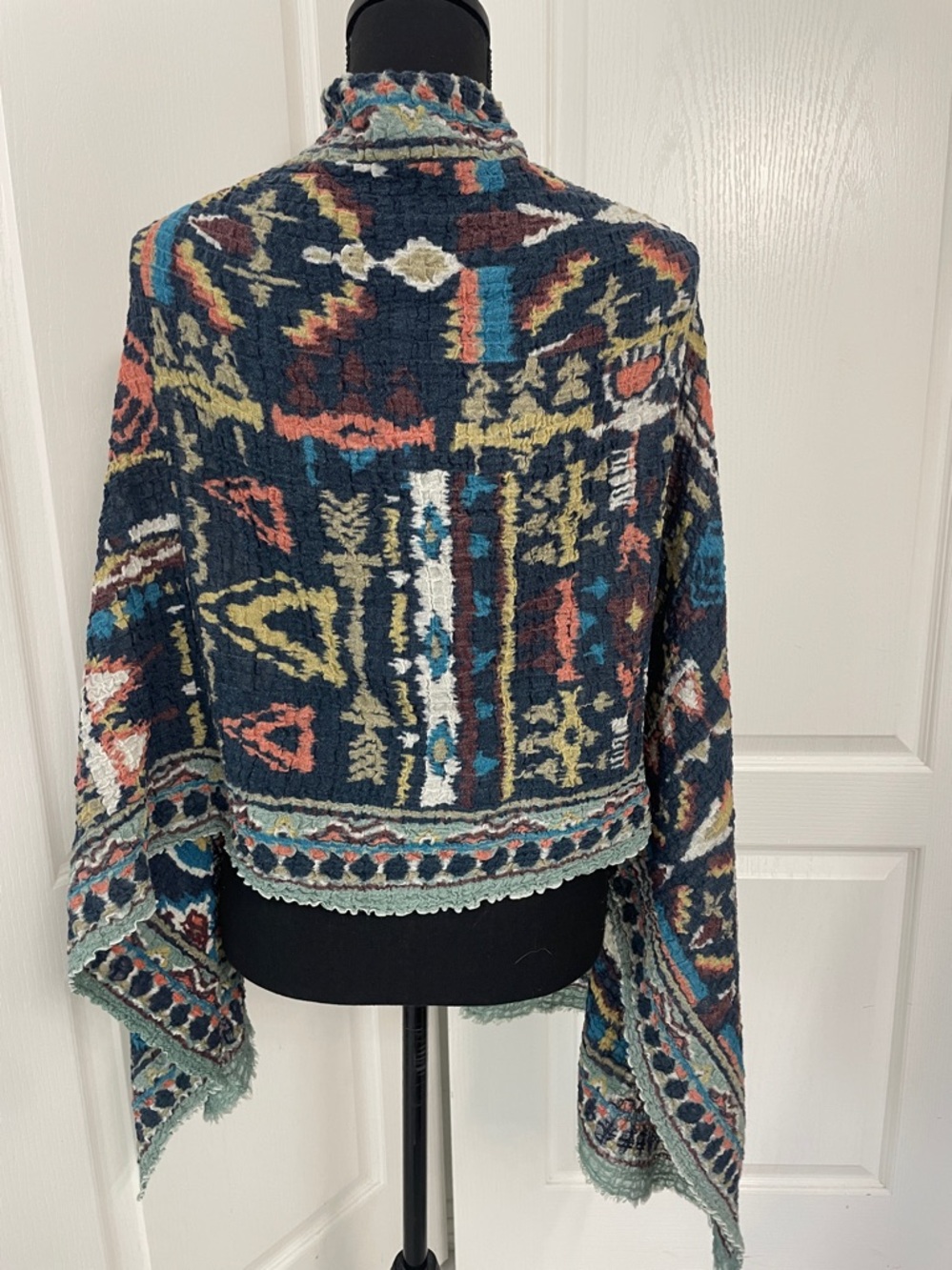 Anthropologie wrap scarf XL ikat stretchy